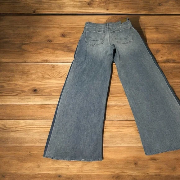 American Eagle Outfitters Two-Tone Flare Jeans - Picture 2 of 2